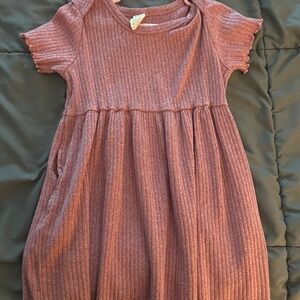 Kate Quinn Mauve Ribbed Kids Dress